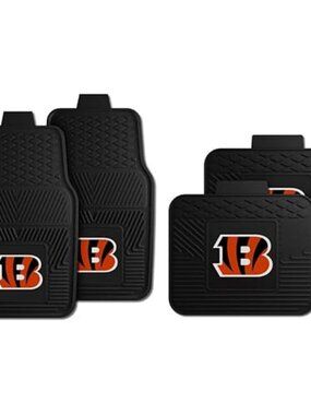 New FANMATS Cincinnati Bengals 4-piece utility mat sets heavy-duty